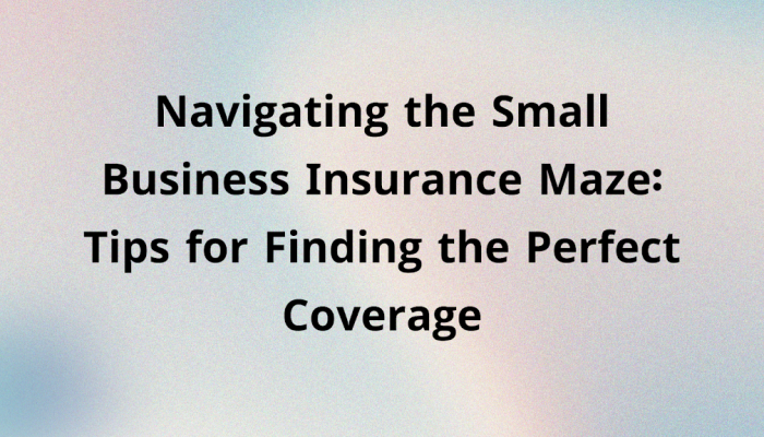 Navigating the Small Business Insurance Maze: Tips for Finding the Perfect Coverage